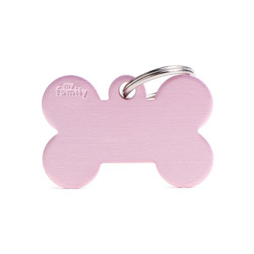 Plaquinha de Identificação Osso Rosa - MyFamily
