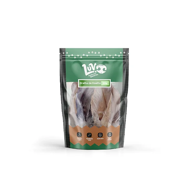 Mordedor Natural para Cães Orelha de Coelho 50g - Luv - 382160