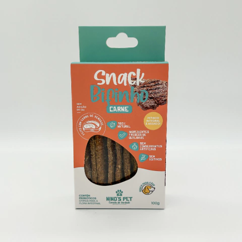 Petisco Bifinho Natural de Carne 100g - Nino´s Pet - 630659