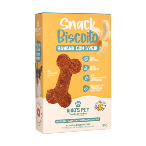 Biscoito de Banana com Aveia 120g - Nino´s Pet - 578293