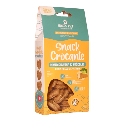 Petisco Crocante de Mandioquinha e Brócolis 50g - Nino´s Pet - 541772