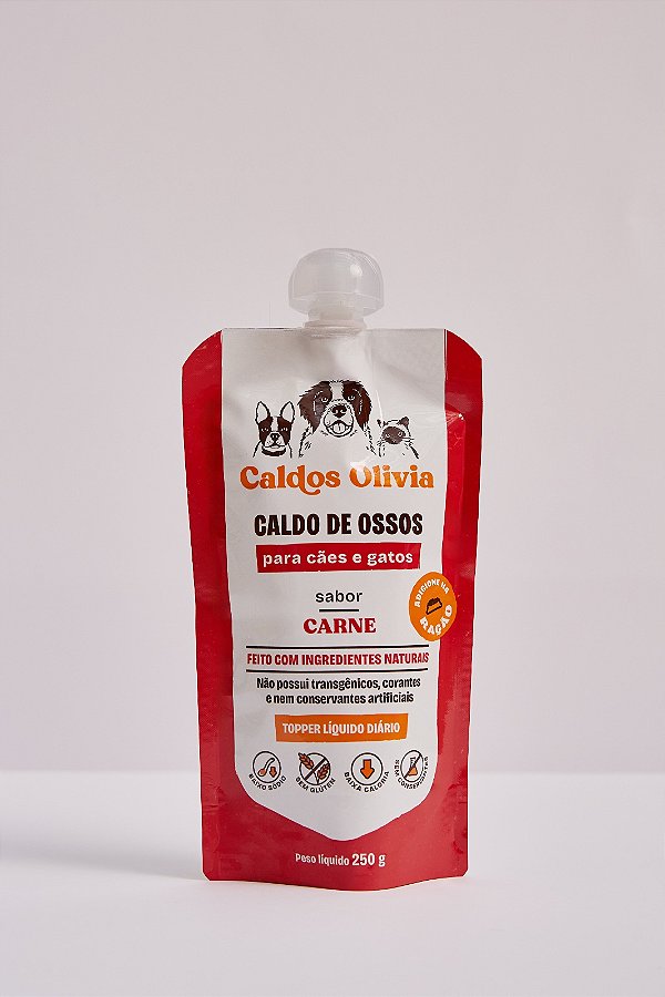 Caldo de Ossos de Bovino 250g Cães e Gatos - Caldos Olívia - 391192
