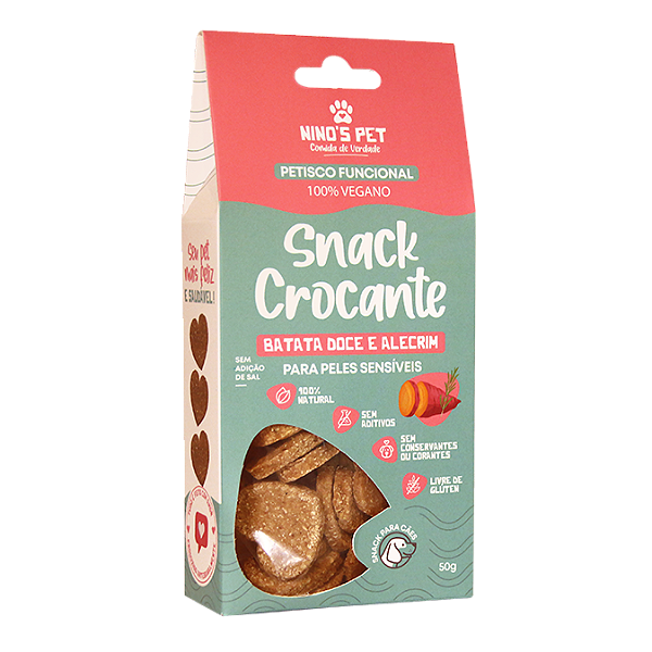 Petisco Crocante de Batata Doce e Alecrim 50g - Nino´s Pet - 877372