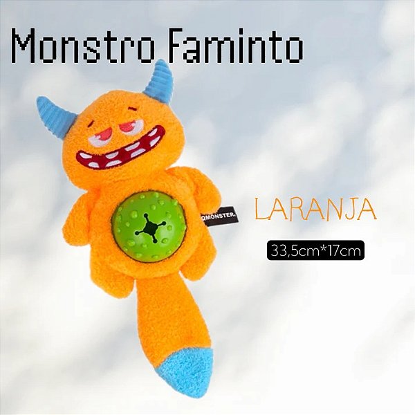 Brinquedo Pelúcia Interativo Monstro Faminto Laranja - Petta - 705251