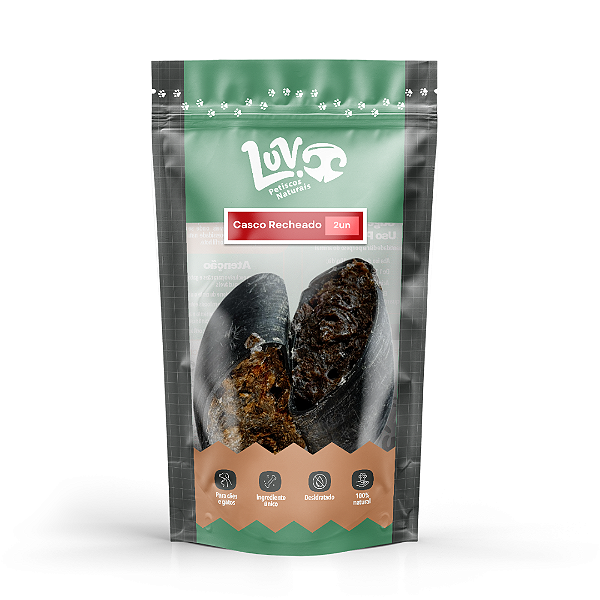 Mordedor Natural Casco Bovino Recheado Carne Bovina 2 un - Luv -214217