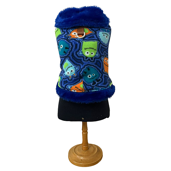 Roupinha Pet Capa Soft Forrada Monstrinho Azul - Pink e Fanny - 318286