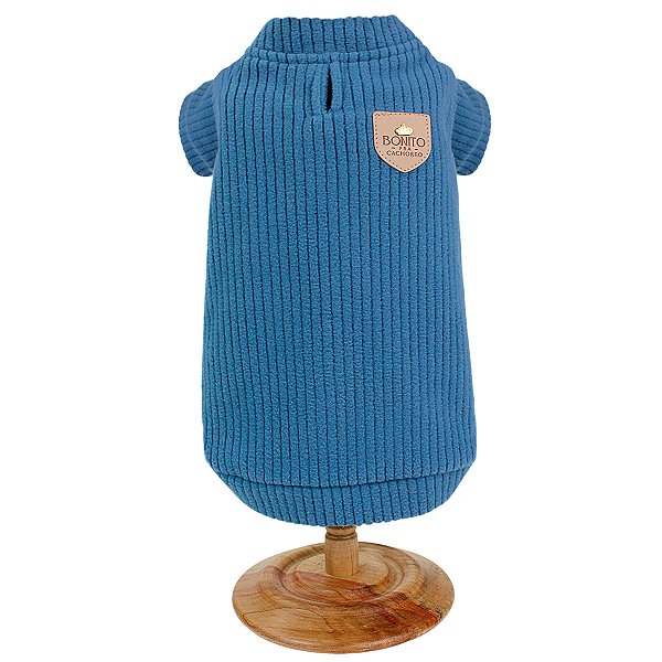 Blusa Canelada Azul - Bonito pra Cachorro - 156729
