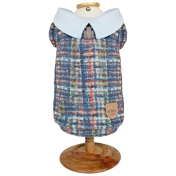 Blusa Glace Xadrez Azul M - Bonito pra Cachorro - 933145