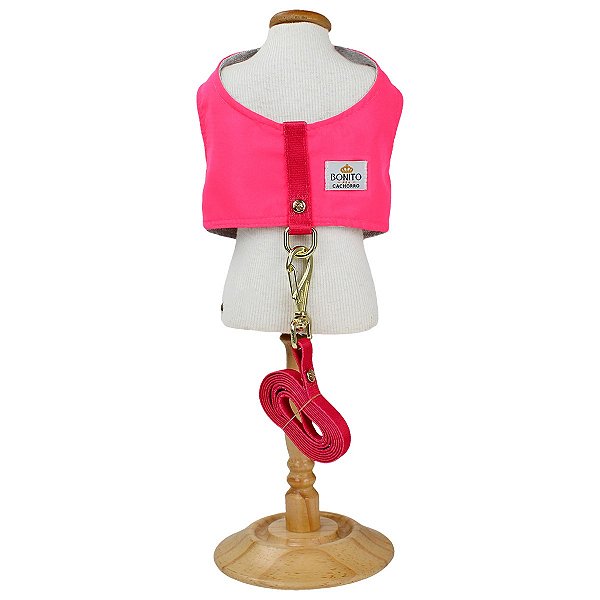 Colete Peitoral Clean Rosa Neon M - Bonito pra Cachorro - 802847