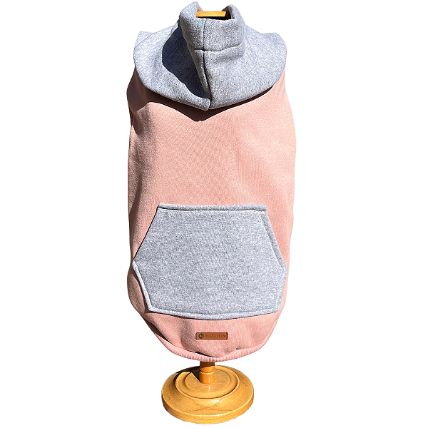 Moletom C/Capuz Rosé e Cinza - Chiquita Bacana - 860117