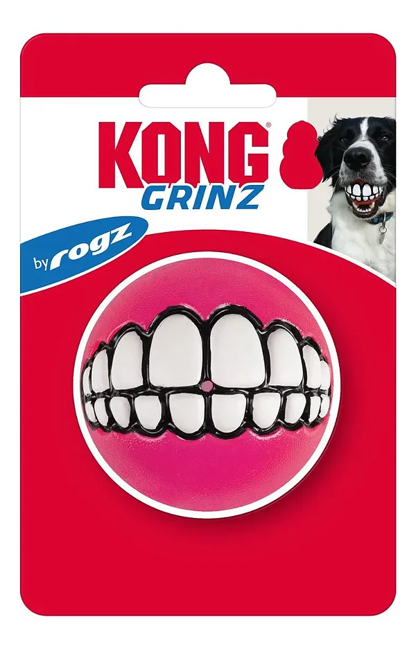 Bola Grinz de Sorriso Recheável Rosa M - Kong - 791132