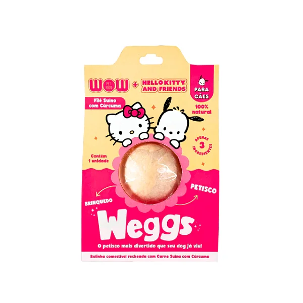 Petisco Natural para Cachorro Weegs Bolinha Recheada com Porco - Wow - 930874
