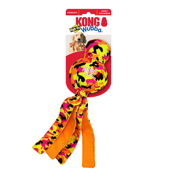 Brinquedo Reforçado Bola com Corda de Puxar e Apito High-Viz - Kong