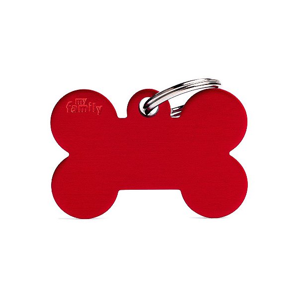 Plaquinha de Identificação Osso Vermelho - MyFamily