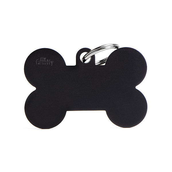Plaquinha de Identificação Osso Preto - MyFamily