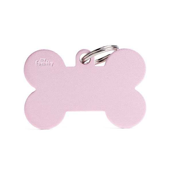 Plaquinha de Identificação Osso Rosa - MyFamily