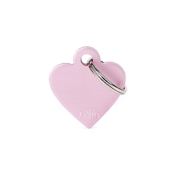Plaquinha de Identificação Coração Rosa P - MyFamily