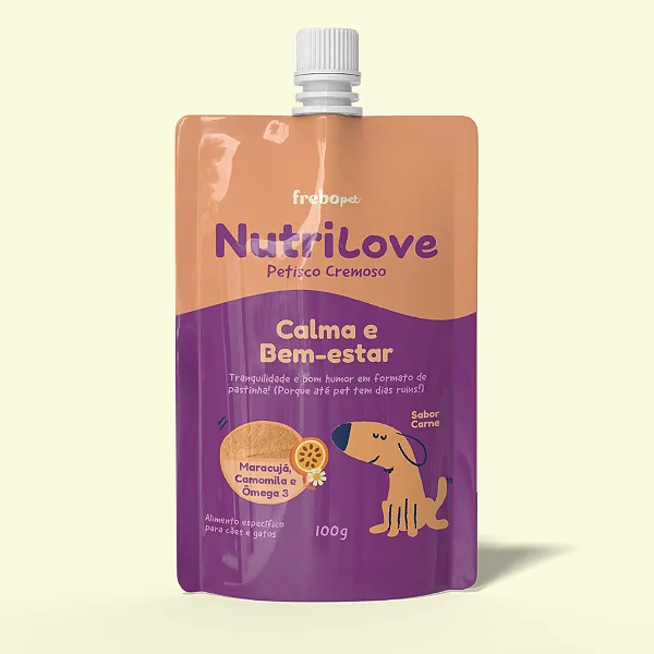 Petisco Cremoso Funcional Calma e Bem-Estar NutriLove 100g - FreboPet