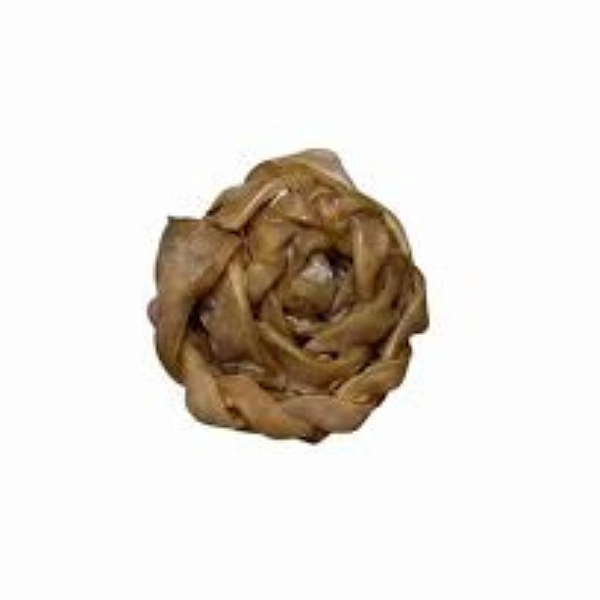 Mordedor Natural Bolinha de Pele Bovina sem Pelo 12cm - O Paparico