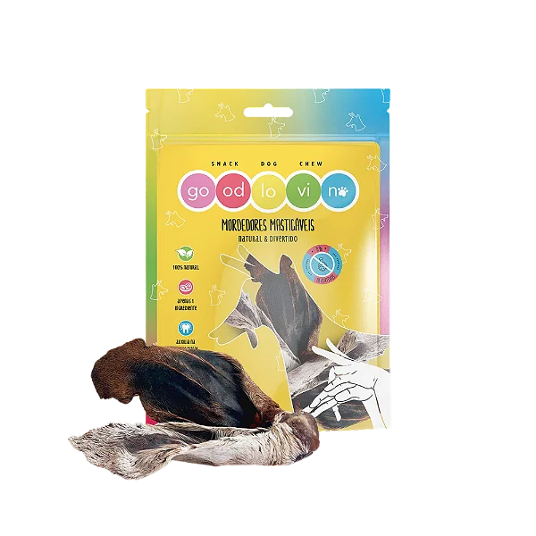 Mordedor Natural Orelha Ovina 4 Un - Good Lovin