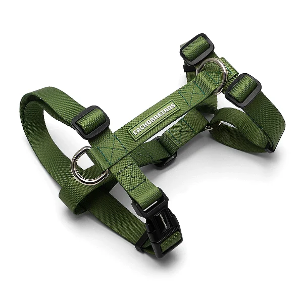 Conjunto Peitoral em H e Guia para Cães Verde - Cachorreiros