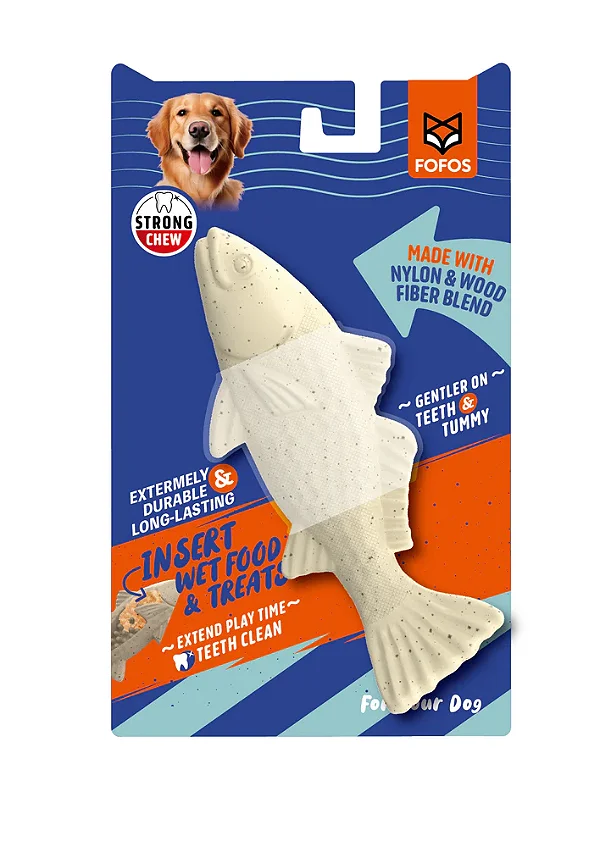 Brinquedo Mordedor Interativo Recheável Peixe - Fofos