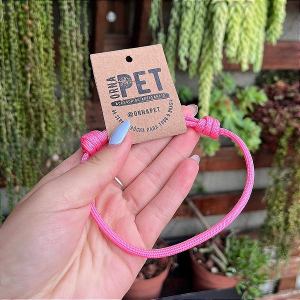 Colar de Corda Ajustável para Plaquinha de Identificação Tam P - Ornapet