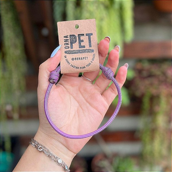 Colar de Corda Ajustável para Plaquinha de Identificação Tam M - Ornapet