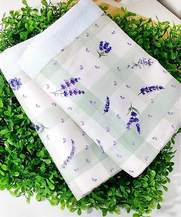 Pano de prato folhas de lavanda