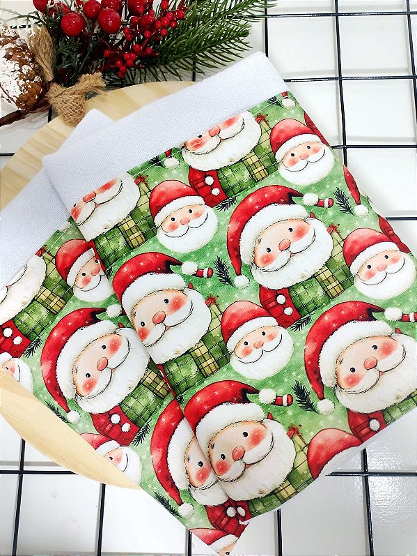 Pano de Prato Estampa Papai Noel – Natal Encantado
