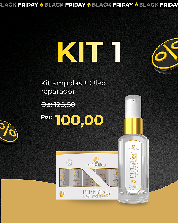 Kit 1 Ampola Imperial E Oléo Reparador Imperial