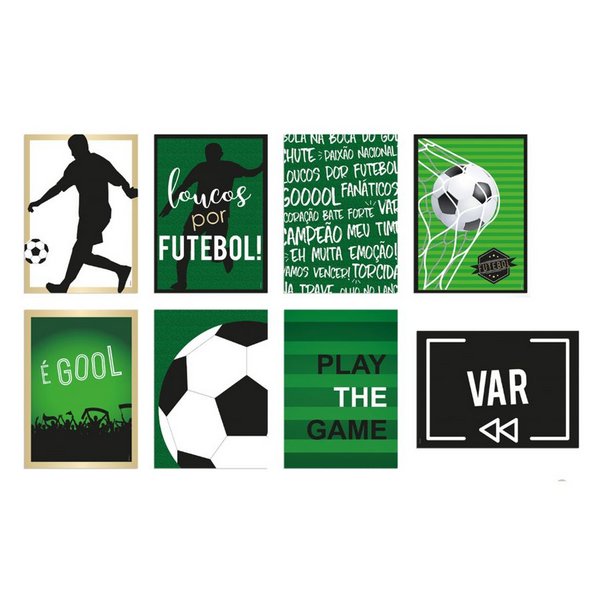 Cartaz Decorativo Futebol Sortido 25x35cm C/08 Unid. Cromus / Mais Festa