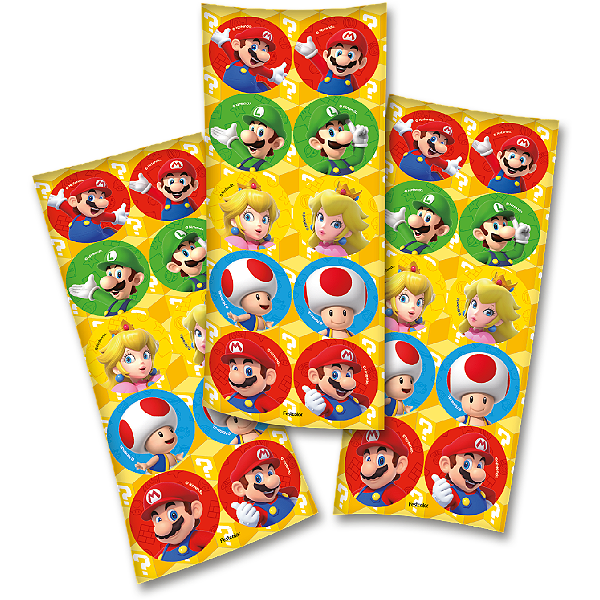 Adesivo Redondo P/ Lembrancinhas Super Mário c/30 unid. Festcolor / Mais Festa