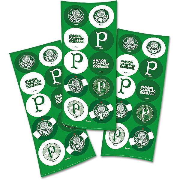 Adesivo Redondo P/ Lembrancinhas Palmeiras c/30 unid. Festcolor / Mais Festa