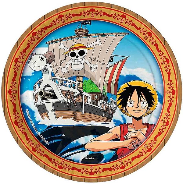 Prato Papel Redondo Festa One Piece 18cm c/8 unid. Festcolor / Mais Festa