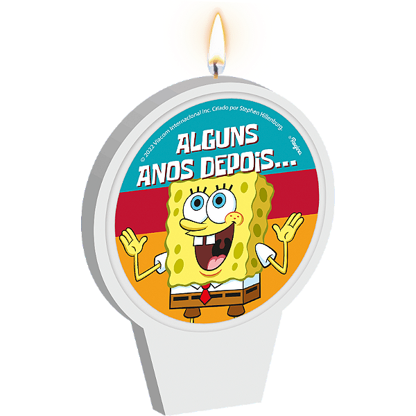 Vela Aniversário Plana Festa Bob Esponja - Regina / Mais Festa