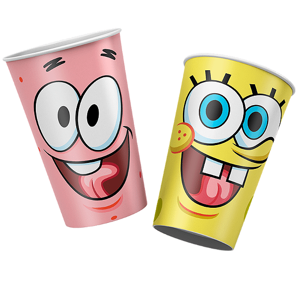 Copo Papel Festa Bob Esponja 180ml c/08 unid. Regina / Mais Festa