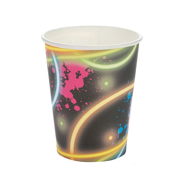 Copo Papel 270ml - Festa Neon 10 Unid - Silver / Mais Festa