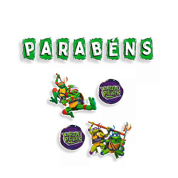 FAIXA PARABENS TARTARUGAS NINJA C/01 Regina / Mais Festa