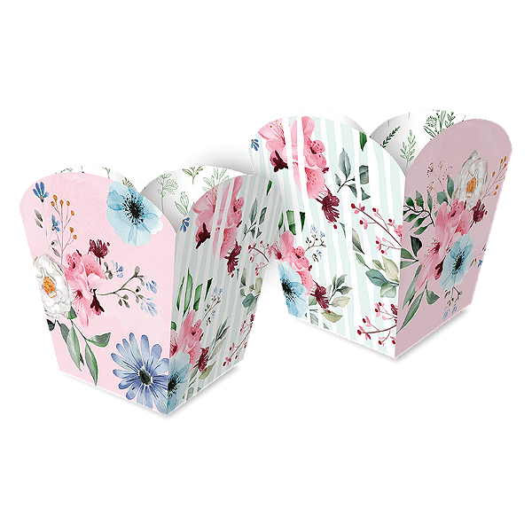 Cachepot Papel PEQ. Floral C/4 UN / Mais Festa