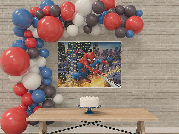 Painel TNT Festa spider 1,40m x 1,03m - / Mais Festa