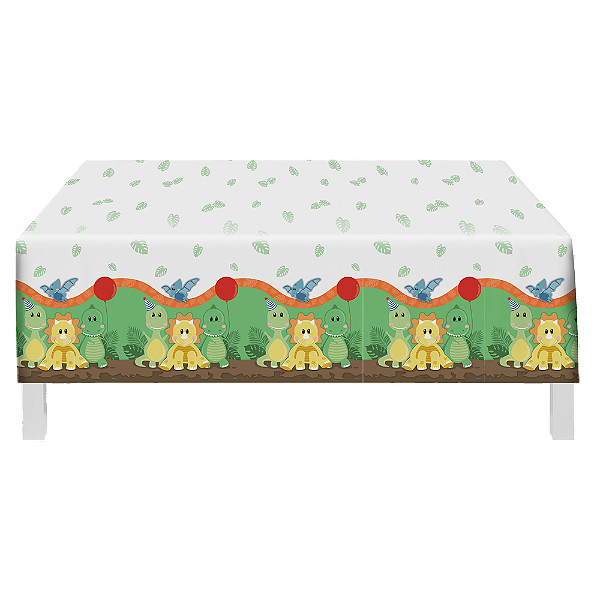 Toalha Mesa Principal  120x2 Dino baby 20cm c/1 unid. Festcolor / Mais Festa