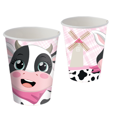 Copo Papel Vaquinha 200ml C/08 Unidades (113308)