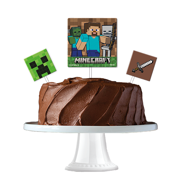 Kit Topo de Bolo Minecraft C/03 Unidades (113160)
