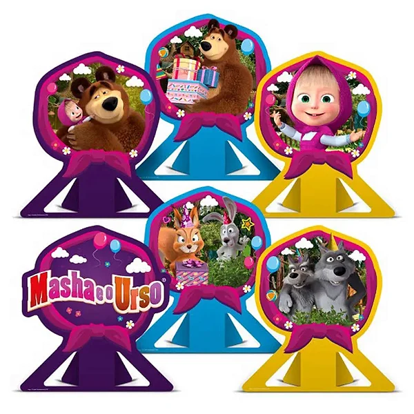 Decoração de Mesa Masha e o Urso C/06 Unidades (117194.1)