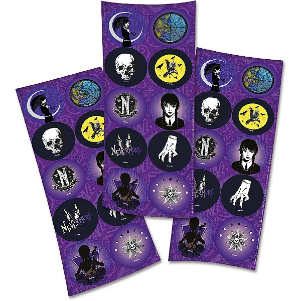 Adesivo Redondo Wandinha C/40 Unidades (111113)