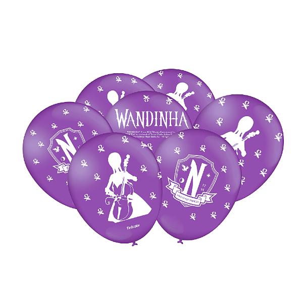 Balão Wandinha Lilás 9" C/25 Unidades (111116)