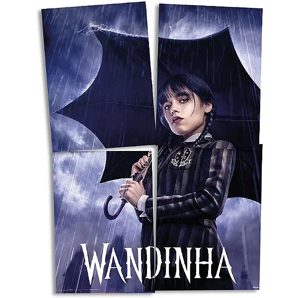 Painel 4 Laminas Wandinha (111127)