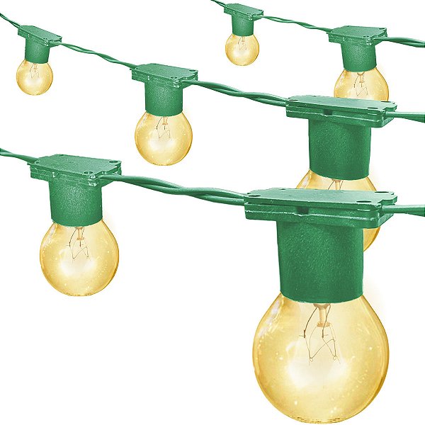 Varal de luzes com lâmpada filamento clara 15w Verde