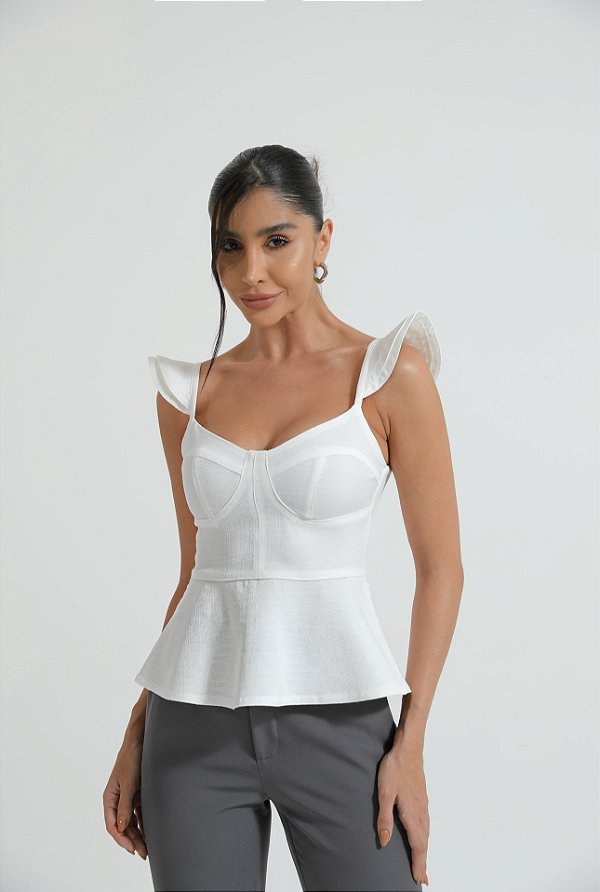 Blusa Peplum Branco